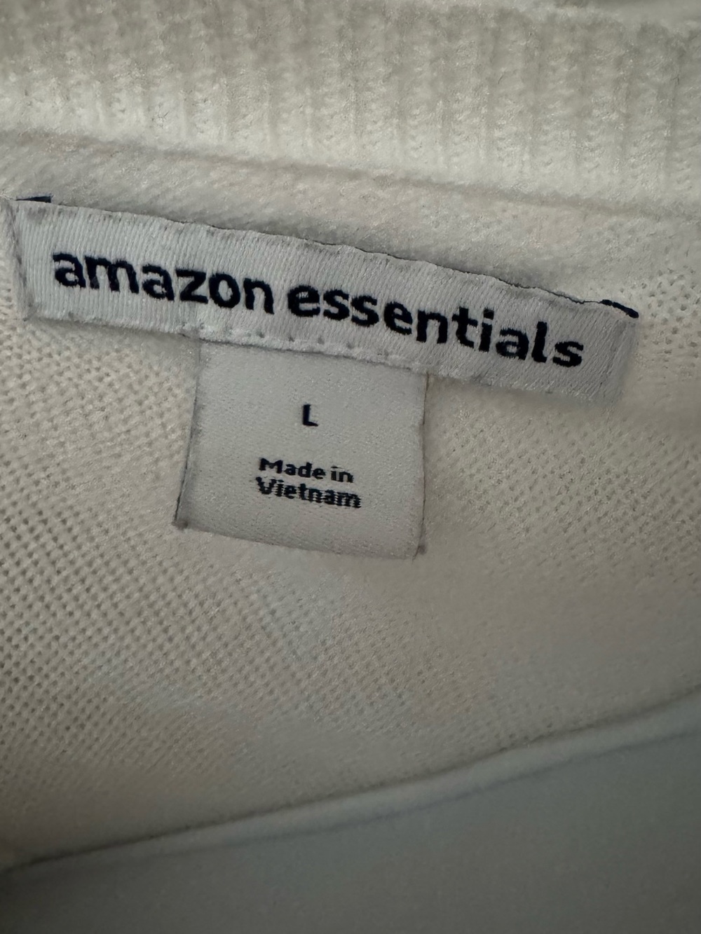 Amazon Essentials White Crewneck Sweater with Black Stripes - Picture 4 of 4